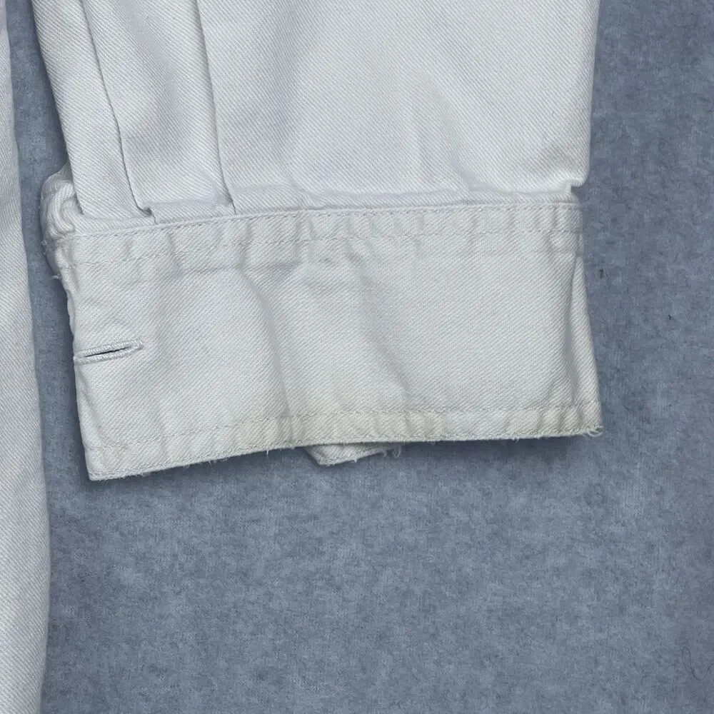 Vintage Levis Red Tab Denim Overshirt Shacket Off White Cream Heavy Workwear L